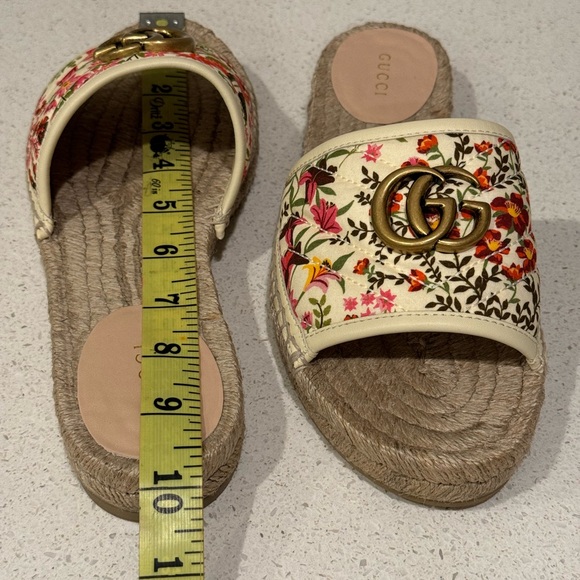 SOLD Gucci Pilar GG Floral Espadrille Sandals EU 37 US 7 - Picture 7 of 8